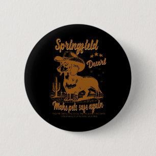 Macaron Rond 5 Cm Rendre les animaux en sécurité Cowboy Dachshund Ch