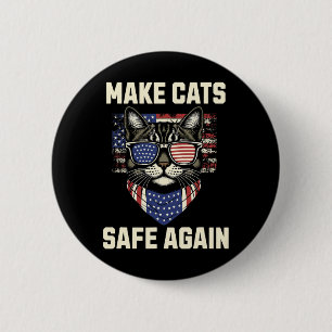 Macaron Rond 5 Cm Rendre les chats sûrs à nouveau Trump Cats for Tru
