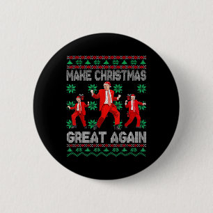 Macaron Rond 5 Cm Rendre Noël grand encore Père Noël Trump Danse Noë