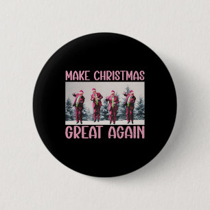 Macaron Rond 5 Cm Rendre Noël super à nouveau drôle Père Noël Trump