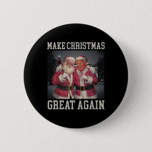 Macaron Rond 5 Cm Rendre Noël super à nouveau drôle Père Noël Trump