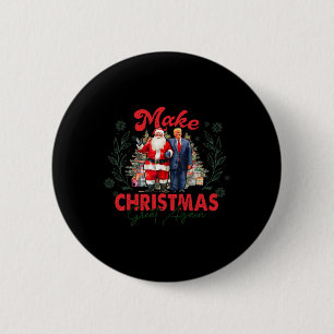 Macaron Rond 5 Cm Rendre Noël super à nouveau drôle Père Noël Trump