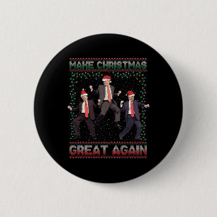 Macaron Rond 5 Cm Rendre Noël super à nouveau drôle Père Noël Trump 