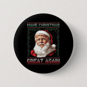 Macaron Rond 5 Cm Rendre Noël super à nouveau drôle Père Noël Trump
