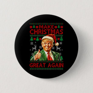 Macaron Rond 5 Cm Rendre Noël super encore amusant Trump Santa Hat X