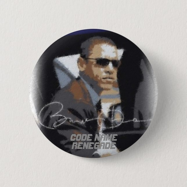 Macaron Rond 5 Cm Renégat de nom de code d'Obama (Devant)