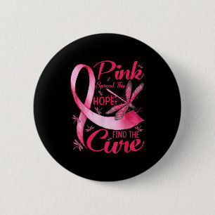 Macaron Rond 5 Cm Répandre Rose L'Espoir Trouver Le Cancer Cure Du S