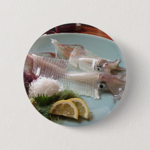 Macaron Rond 5 Cm Repas japonais de sashimi de calamar servi déjeune
