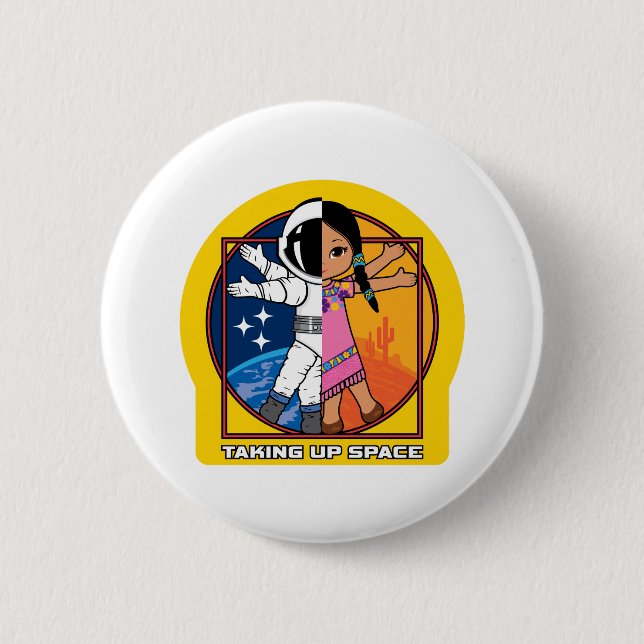 Macaron Rond 5 Cm Reprendre le logo de l'espace (Devant)