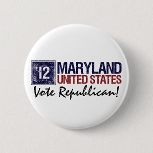 Macaron Rond 5 Cm Républicain de vote en 2012 - le Maryland vintage