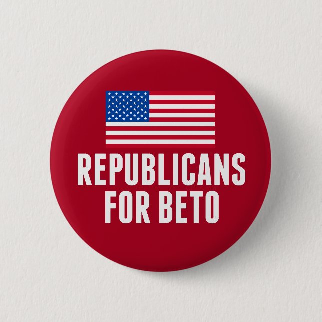 Macaron Rond 5 Cm Républicains pour Beto O'Rourke 2020 (Devant)