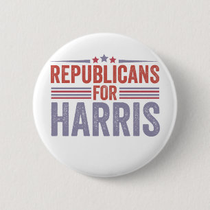Macaron Rond 5 Cm Républicains Pour Harris Election 2024