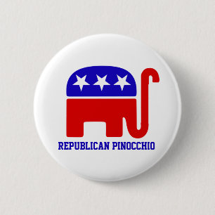 Macaron Rond 5 Cm REPUBLICAN Party Liars PINOCCHIO button