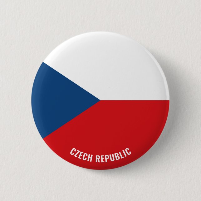 Macaron Rond 5 Cm République tchèque Drapeau charmant Bouton patriot (Devant)