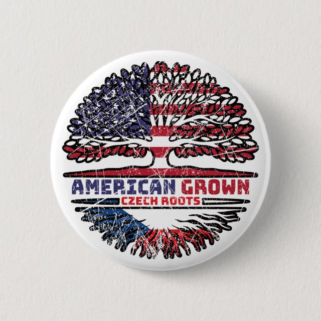 Macaron Rond 5 Cm République tchèque Tchèque États-Unis États-Unis (Devant)