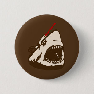 Macaron Rond 5 Cm Requin avec un Frickin à rayon laser