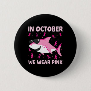 Macaron Rond 5 Cm Requin En Octobre Nous Portons Le Cancer Du Sein R