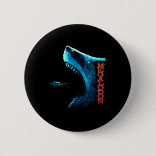 Macaron Rond 5 Cm Requin Primitif Megalodon Nageoire Dorsale Dents O