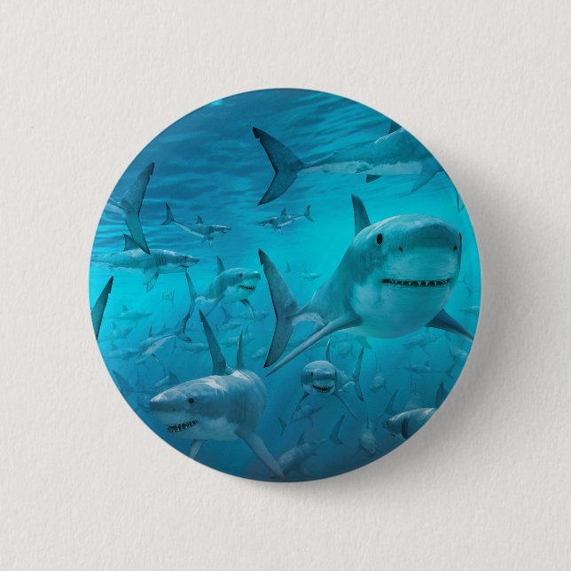 Macaron Rond 5 Cm Requins (Devant)