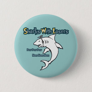 Macaron Rond 5 Cm Requins avec des lasers