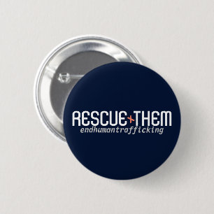 Macaron Rond 5 Cm Rescue Them: End Human trafficking Button