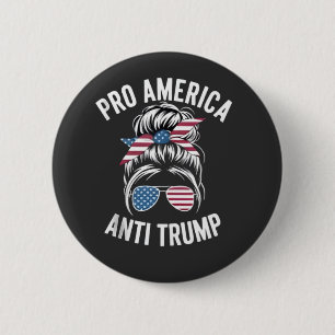 Macaron Rond 5 Cm Résistance au drapeau américain anti-Trump