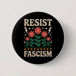 Macaron Rond 5 Cm Résister au fascisme Protester contre Trump Anti T