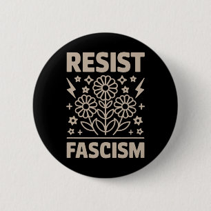 Macaron Rond 5 Cm Résister au Fascisme Protester Contre Trump Anti T