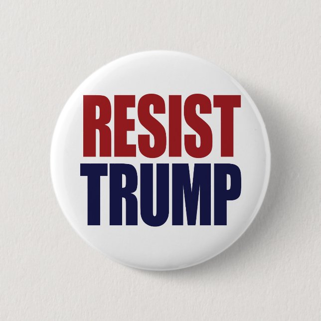 Macaron Rond 5 Cm Résister au président Trump - Anti Trump (Devant)