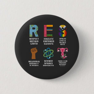 Macaron Rond 5 Cm Résister Floral Droits LGBTQ L'égalité trans