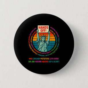 Macaron Rond 5 Cm Résister Résistance Usa Statue De La Liberté Tenez