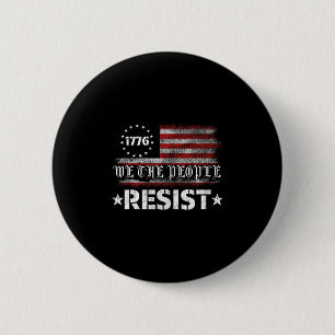 Macaron Rond 5 Cm Résister Trump Protestation Anti Politique Drapeau