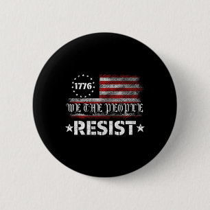Macaron Rond 5 Cm Résister Trump Protestation Anti Politique Drapeau