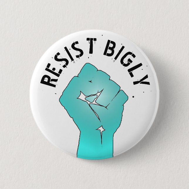 Macaron Rond 5 Cm Résistez au bouton de poing anti-Donald Trump (Devant)