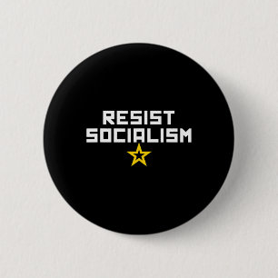 Macaron Rond 5 Cm Résistez au socialisme Anti-socialisme Libéral gau
