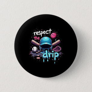 Macaron Rond 5 Cm Respectez le Drip Baseball Swag Sport Cool Art Cos