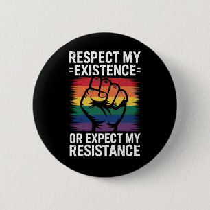 Macaron Rond 5 Cm Respectez mon existence ou attendez ma résistance 