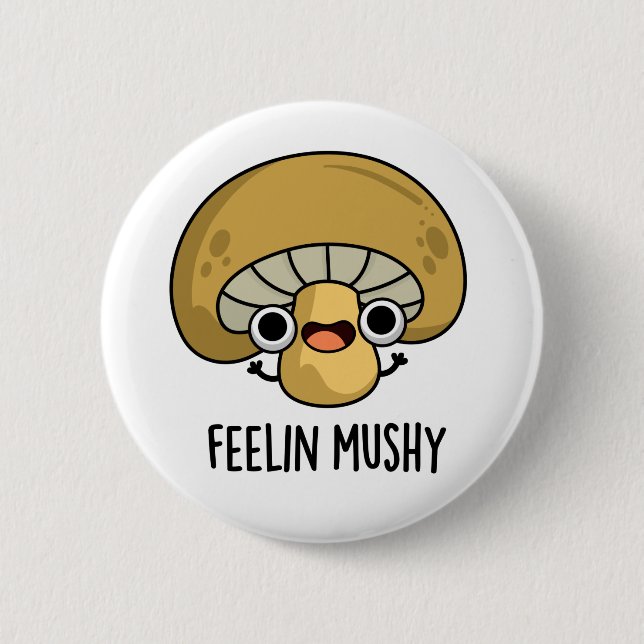 Macaron Rond 5 Cm Ressentez Mushy Funny Mushroom Pun (Devant)