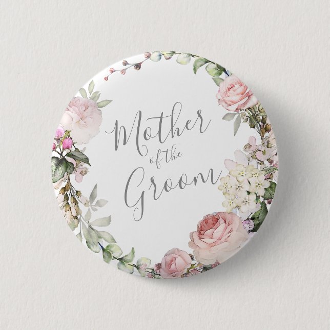 Macaron Rond 5 Cm Ressort Floral Mère du bouton de la chambre (Devant)