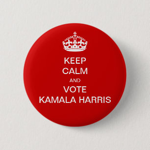 Macaron Rond 5 Cm Restez calme et votez Kamala Harris