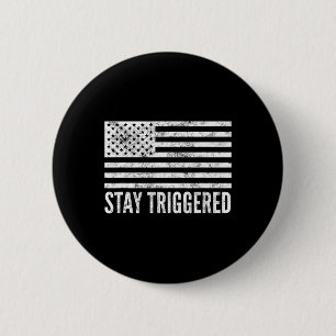 Macaron Rond 5 Cm Restez déclenché drôle Pro Trump drapeau américain