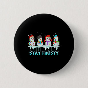 Macaron Rond 5 Cm Restez Frosty Amusants Noël Cool Snowman Femmes En