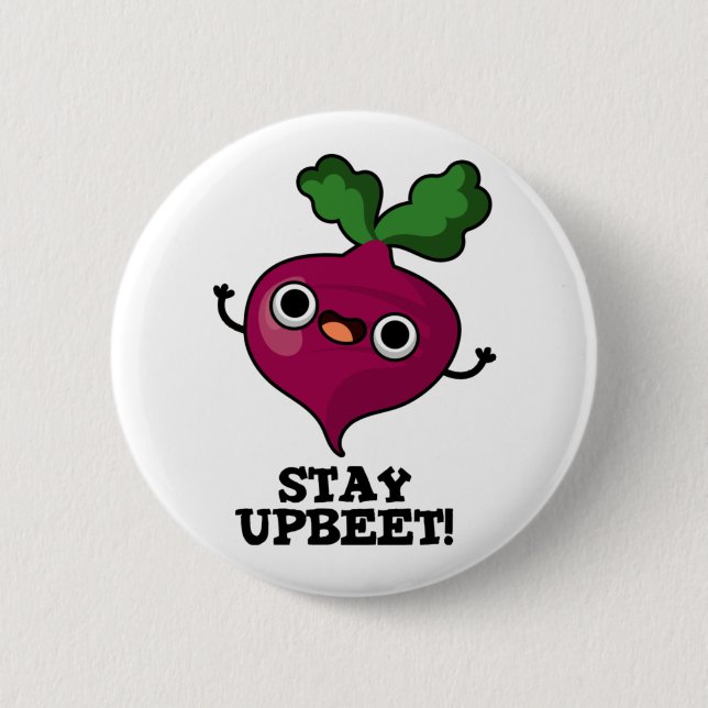 Macaron Rond 5 Cm Restez Upbeet Funny Veggie Beet Pun (Devant)