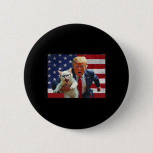 Macaron Rond 5 Cm Rétablir la sécurité des chats Trump chats pour Tr