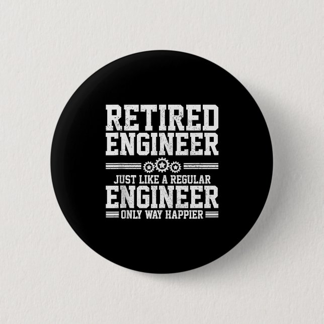 Macaron Rond 5 Cm Retired Engineer Engineering Funny Saying Retireme (Devant)