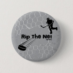 Macaron Rond 5 Cm Retirer le torrent Pinback du joueur de hockey sur