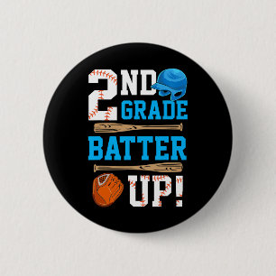 Macaron Rond 5 Cm Retour À L'École 2E Année Batterie Premier Basebal