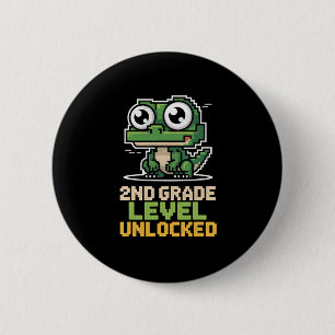 Macaron Rond 5 Cm Retour à l'école Lizard Gamer 2e niveau U