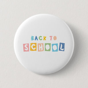 Macaron Rond 5 Cm RETOUR À L'ÉCOLE papier coupé police mignonne typo