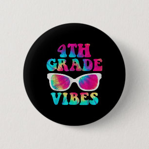 Macaron Rond 5 Cm Retour à l'école T-shirt 4e année Vibes Tasse de t